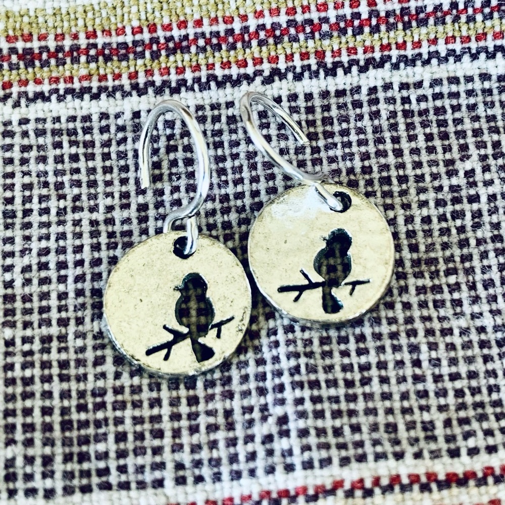 DONATED! Bird on a Branch Mini Earrings - Picture 3 of 10